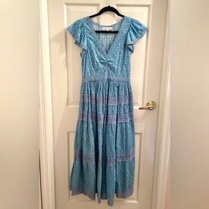 Loveshackfancy Abena Dress in Blue Bonnet